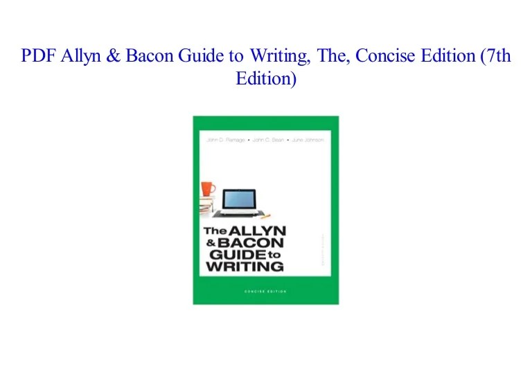 Allyn and bacon guide to writing 8th edition