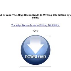 Allyn and bacon guide to writing 8th edition