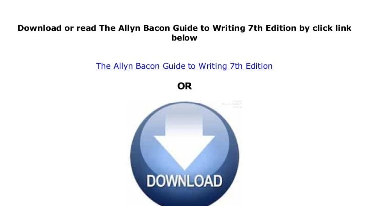 Allyn and bacon guide to writing 8th edition