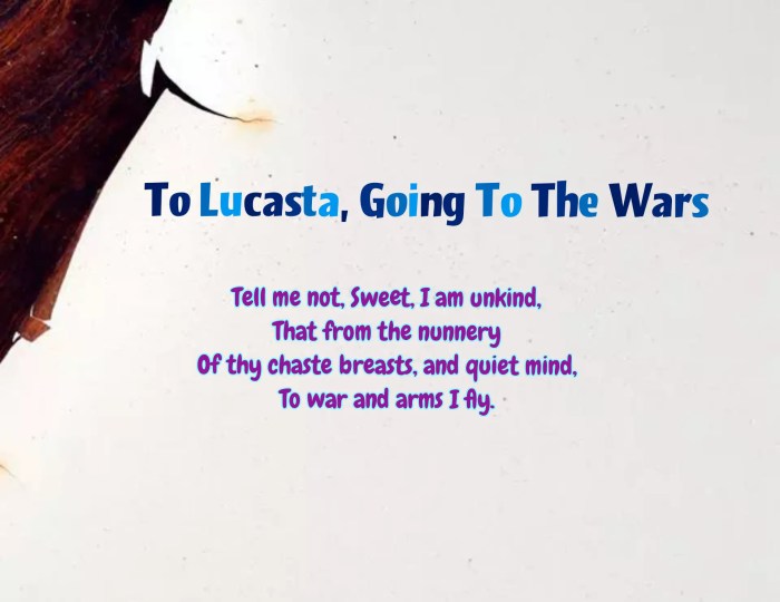 To lucasta going to the wars