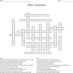 Plate tectonics crossword puzzle answers