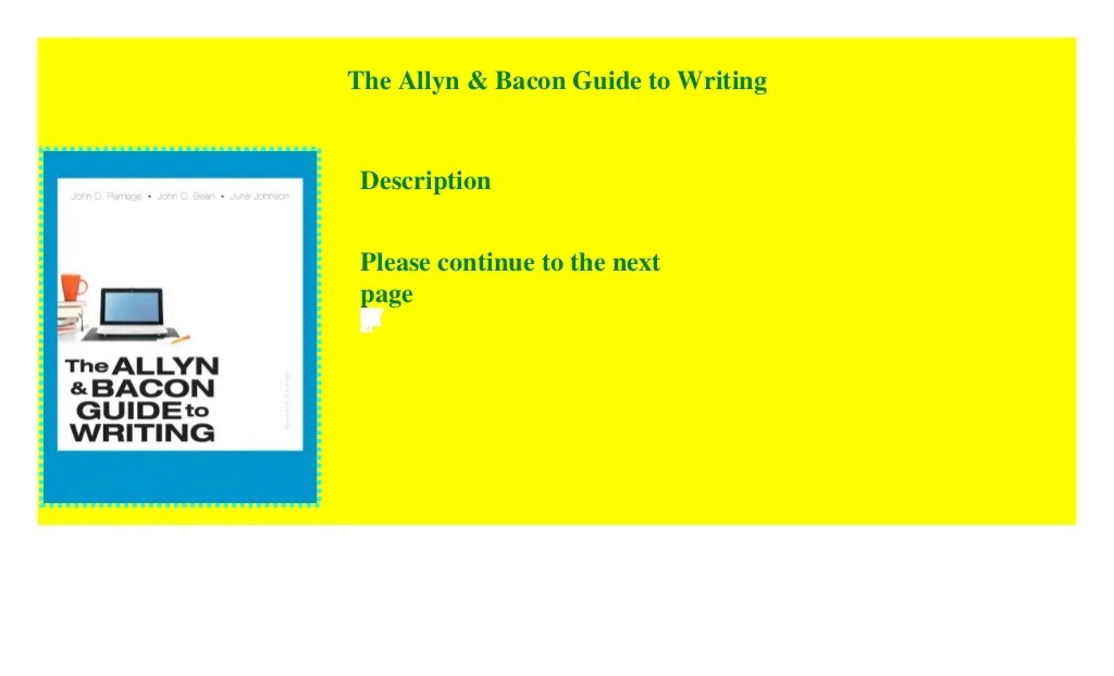 Allyn and bacon guide to writing 8th edition