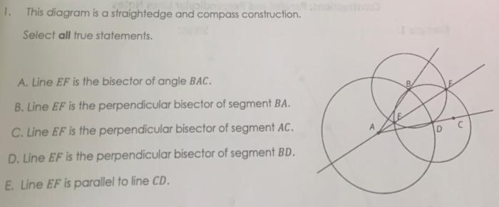 In this diagram line segment cd is the perpendicular bisector